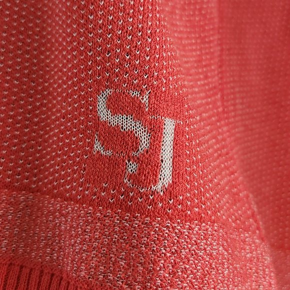 St. John Sport knit salmon/orange wool  Sweater  logo Vest  SZ S - Picture 3 of 7